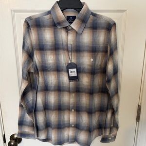Ben Sherman Navy and Beige Checkered Shirt